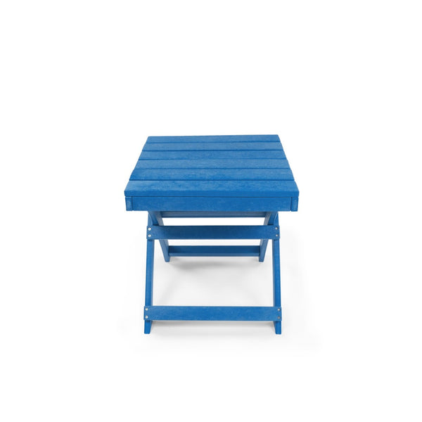 English Elm Seaview Recycled Hdpe Outdoor Folding Side Table Uv Resistant Patio Deck Use Blue B2745P409720