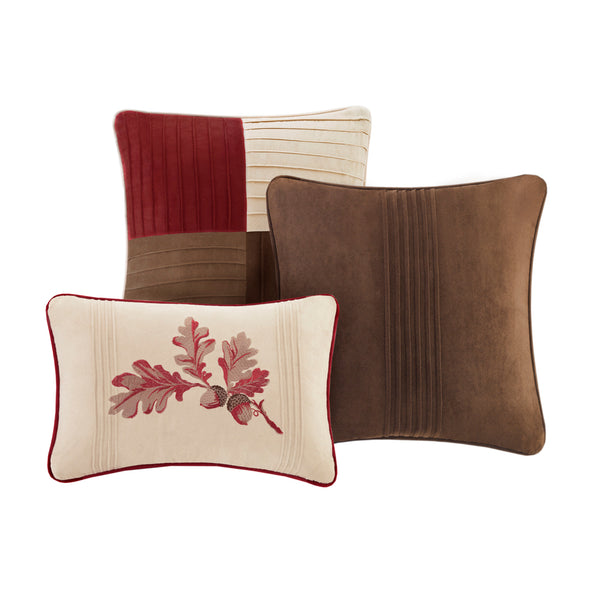 JLA Home Madison Park - 7 Piece Microsuede Comforter Set with Pieced Color-Block Panels, Pintucked Seams, Plush Brushed Reverse 90 L x 90 W x 1.5H MP10-283