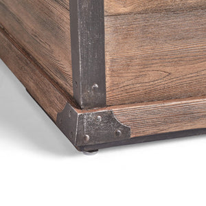 English Elm Outdoor Concrete Rectangle Fire Table 56 Inch Propane Pit with Wood Grain Finish 63263.00-50K