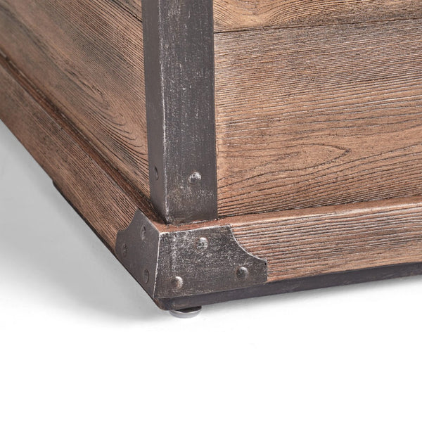 English Elm Outdoor Concrete Rectangle Fire Table 56 Inch Propane Pit with Wood Grain Finish 63263.00-50K