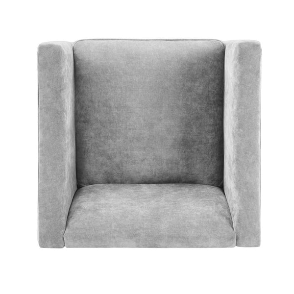 English Elm Modern Barrel Accent Chair Chenille Upholstered Wraparound Armchair for Any Room N763P336531E