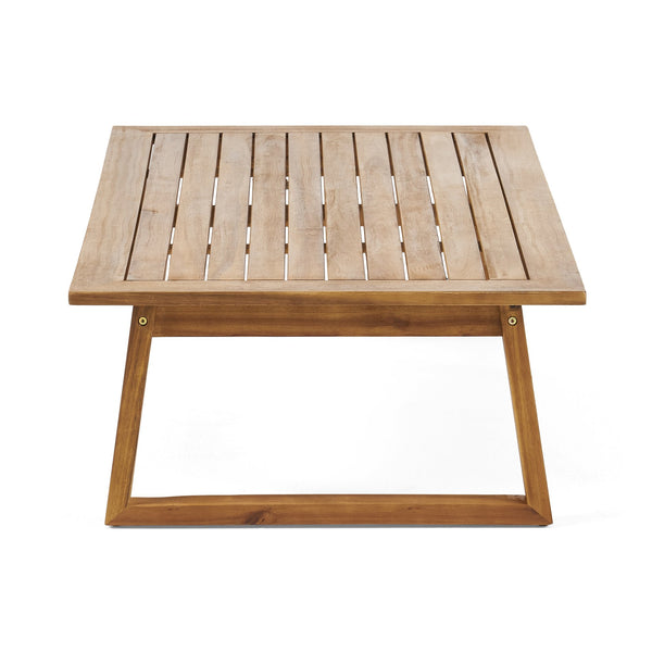 English Elm Christopher Knight Home® - BELGIAN Acacia Wood Loveseat and Coffee Table Set with Slatted Design and Water‑Resistant Cushions Teak 54 L x 31 W x 20.75 H 66742.00BGE