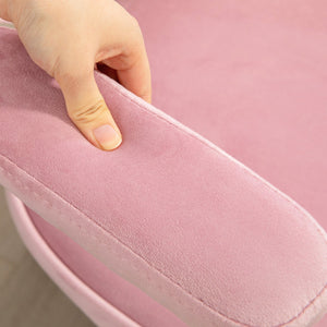 English Elm Homcom Glamorous Pink Velvet Swivel Office Chair With Rhinestone Accents For Stylish Comfort & Mobility W2225P250016