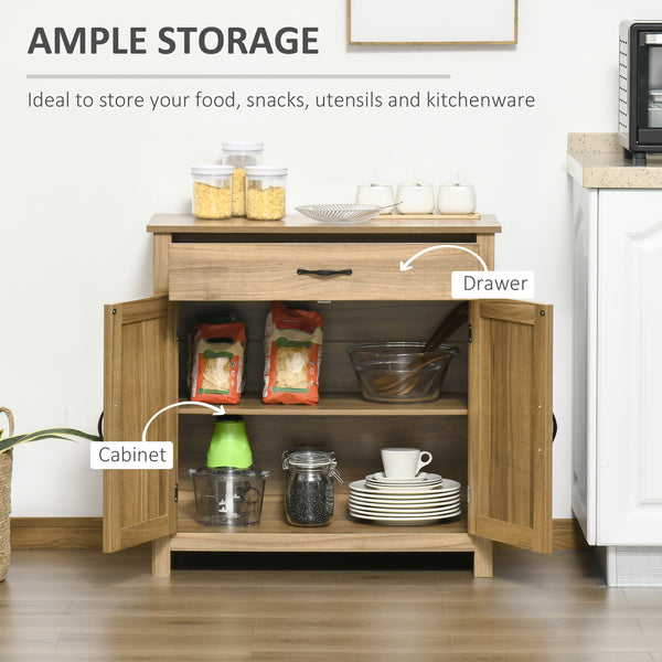English Elm Homcom Farmhouse Sideboard Buffet With Barn Doors, Adjustable Shelf & Drawer For Rustic Storage Solutions W2225P217416