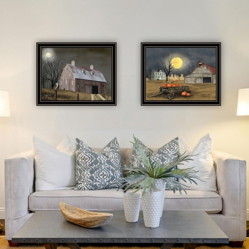 English Elm Trendy Decor 4u Autumn Moonlit Nights 2 Piece Black Framed Canvas Art Set B067P254088