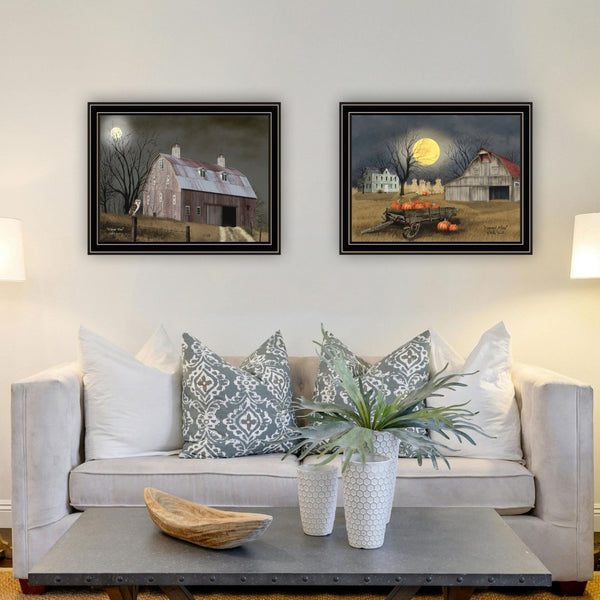 English Elm Trendy Decor 4u Autumn Moonlit Nights 2 Piece Black Framed Canvas Art Set B067P254088
