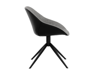 Sunpan Mccoy Swivel Dining Chair - Masculine Charm with Unique Two-Toned Design for Modern Spaces November Grey / Nightfall Black