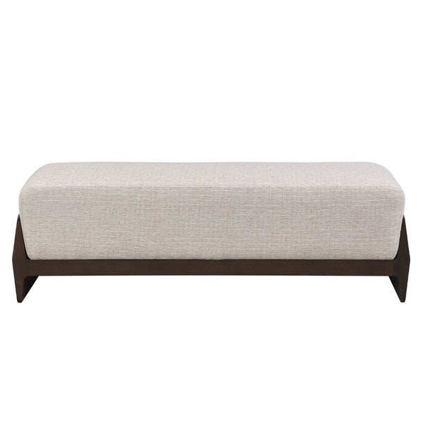 English Elm Rubber Wood Three Seat Upholstered Bench Thick Cushioned Entryway Bedroom Accent N769P355905W
