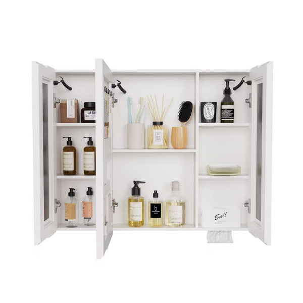 English Elm Led Aluminum Double Door Medicine Cabinet Anti Fog Mirror Bathroom Wall Mount W3083P370897