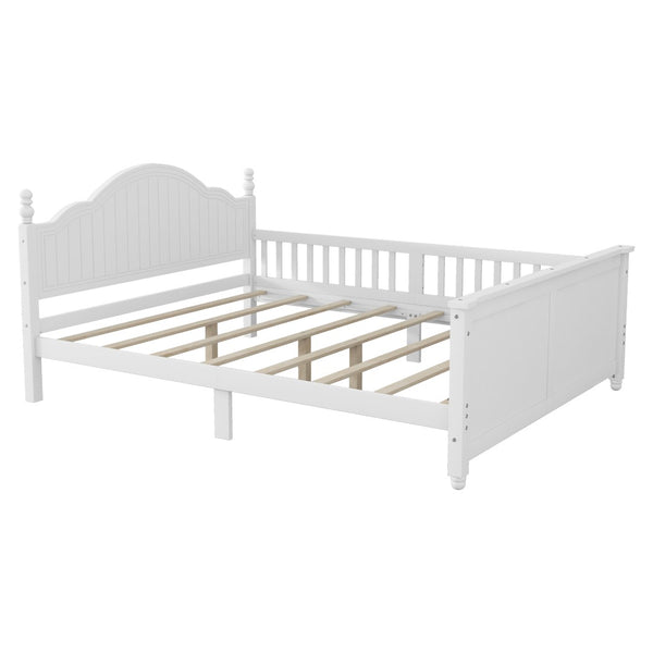 English Elm Twin Low Profile Kids Platform Bed Solid Pine Frame with Guardrails and Storage White W2593P411271