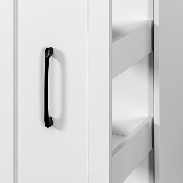 English Elm White,Large, Slim 6-Tier Rolling Storage Cart with Handle & Wheels for Narrow Spaces, Pantry Organizer W331P295244