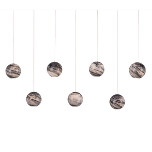 Palatino Rectangular Multi-Drop Pendant Light - Stunning Blue Glass Shades with Contemporary Style