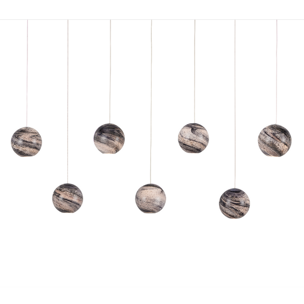 Palatino Rectangular Multi-Drop Pendant Light - Stunning Blue Glass Shades with Contemporary Style