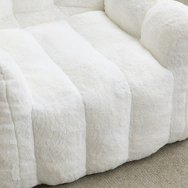 English Elm Lotus Oversized Bean Bag Sofa Memory Foam Filled Accent Chair for Living Room White W2311P457272
