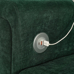 English Elm Swivel Barrel Accent Chair Chenille Tufted Round Club Seat for Living Room Lounge Green N719S002250F