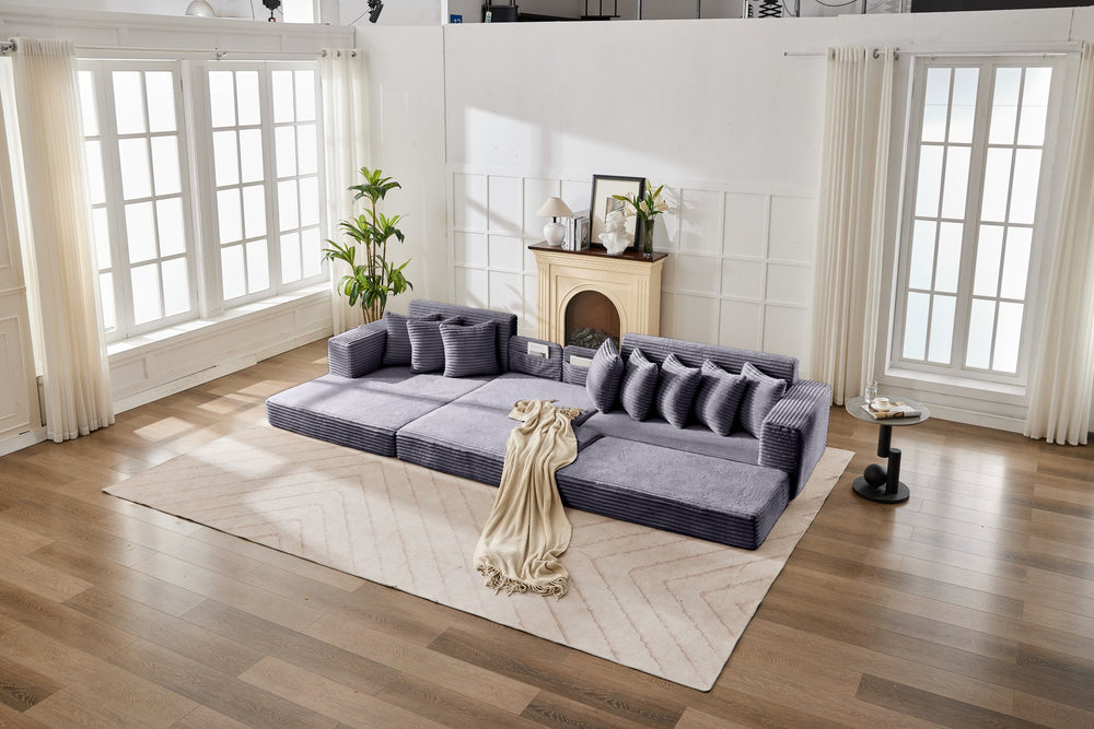 English Elm Convertible Floor Sofa Bed - Stylish Corduroy Couch, Space-Saving Foldable Mattress For Comfort & Versatility W2915S00076