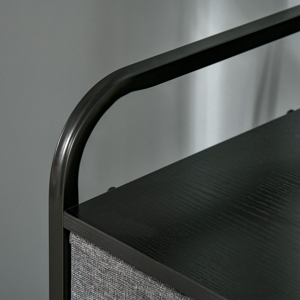 English Elm HOMCOM 5-Drawer Dresser with Wooden Top — Foldable Fabric Drawers, Steel Frame, Anti-Tip Design, Gray W2225P217736