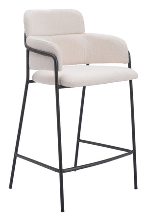 Marcel Counter Stool - Set of 2 Cream 109665 Zuo Modern