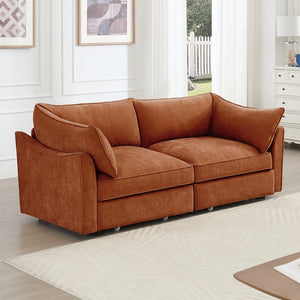 English Elm 2 Seater Sofa With Chic Crescent Armrests, Hidden Storage Drawers, Perfect For Small Spaces! W3041S00202