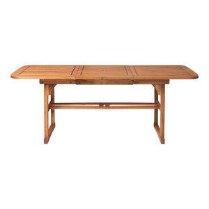 English Elm Walker Edison - Modern Slat-Top Solid Acacia Wood Butterfly Outoor Dining Table - Brown