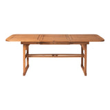 Walker Edison Acacia Wood Outdoor Dining Table with Butterfly Leaf - Modern Design, Brown