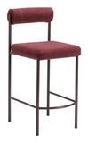 Livorno Counter Stool - Set of 2 Red & Bronze 109813 Zuo Modern