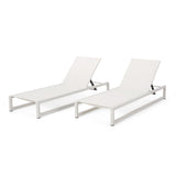 Christopher Knight Home® - Noble House - Modesta Outdoor Aluminum Chaise Lounge With Mesh Seating (Set Of 2)