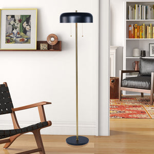 English Elm Ashcroft Furniture - Modern Floor Lamp - Sleek Vesper Design In Black & White For Cozy Living Room, Bedroom & Office Use B183P315090