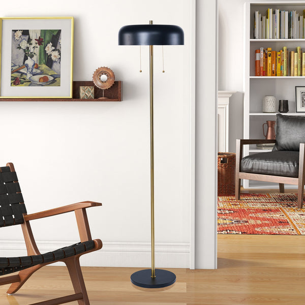 English Elm Ashcroft Furniture - Modern Floor Lamp - Sleek Vesper Design In Black & White For Cozy Living Room, Bedroom & Office Use B183P315090