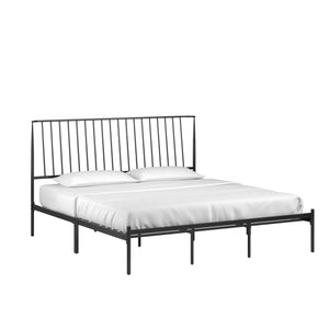 Homelegance By Top-Line Dante Metal Platform Bed with Curved Metal Headboard Black Metal