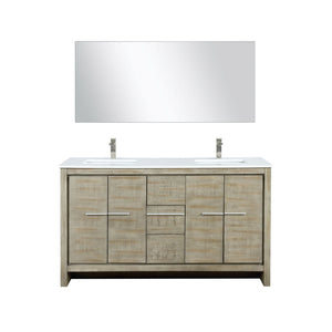 English Elm Rustic Acacia Double Bath Vanity With Cultured Marble Top, Brushed Nickel Faucet & Mirror Set B2731S01730-GIGA