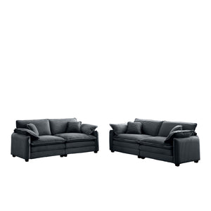 English Elm Modern Two-Piece Corduroy Sofa Set - Stylish 2-Seater Design For Living Room & Bedroom Comfort W714S00752