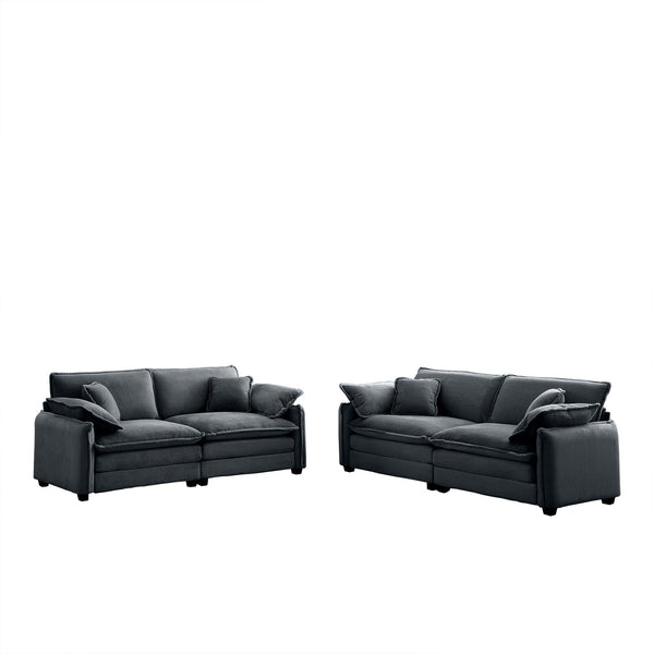 English Elm Modern Two-Piece Corduroy Sofa Set - Stylish 2-Seater Design For Living Room & Bedroom Comfort W714S00752