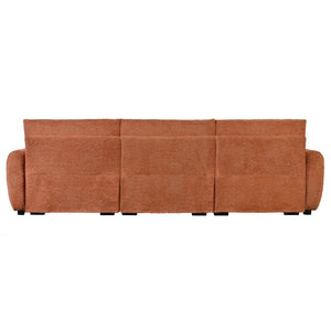 English Elm [video] Boucle Modular L-shaped Sectional with Ottoman Pull-line Cushions Living Room N723S1008G