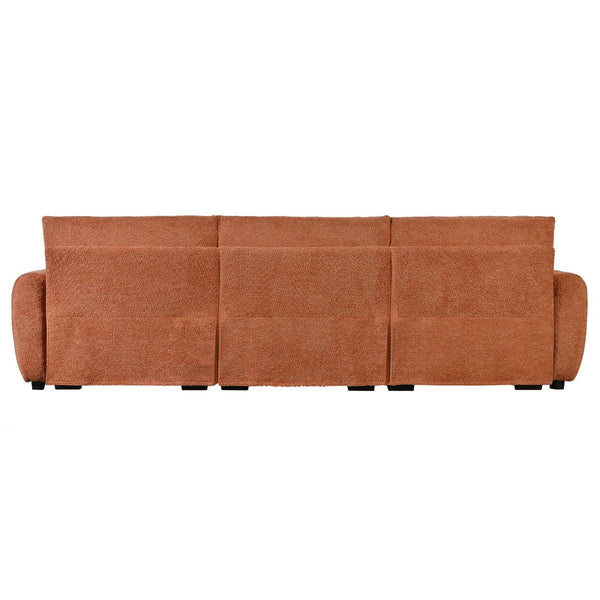 English Elm [video] Boucle Modular L-shaped Sectional with Ottoman Pull-line Cushions Living Room N723S1008G