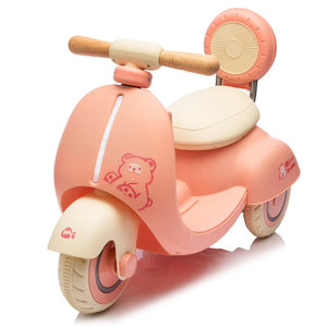 English Elm 12v Kids Electric Tricycle Toddler Ride on Scooter Wooden Handle Parental Remote Control Pink W1578P381428