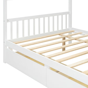 English Elm Twin House Bed Solid Pine Kids Cottage Frame with Storage Drawers Imaginative Room N708P309247K