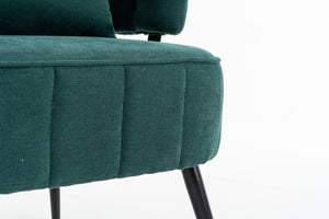 English Elm Decorative Chenille Barrel Tub Chair with Pocket Coil Cushion for Cozy Reading Nooks Green W5188P462020