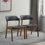 English Elm Ashcroft Furniture - Enzo Black Leather Dining Chair (Set Of 2)