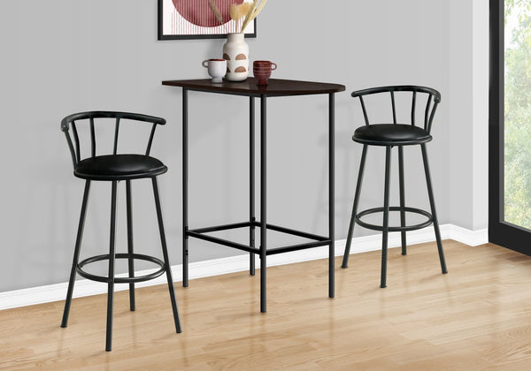 English Elm Home Bar Table - Contemporary 36" Rectangular Pub Height Design For Small Spaces, Espresso & Black B2710P219008