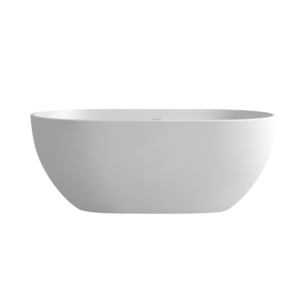 English Elm 59 Inch Freestanding Stone Resin Soaking Tub Sculptural Matte Spa Bath Design T3785P353960