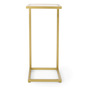 English Elm Christopher Knight Home® - End Table - Chic C-Shaped Gold Iron Frame With Tempered Glass Top & Built-In Magazine Rack For Style N771P218228J