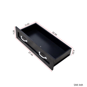 English Elm Modern Black 6-Drawer Side Cabinet with Metal Handles – Spacious Wood Storage Chest for Living Room Bedroom Entryway Organizer W331S00165