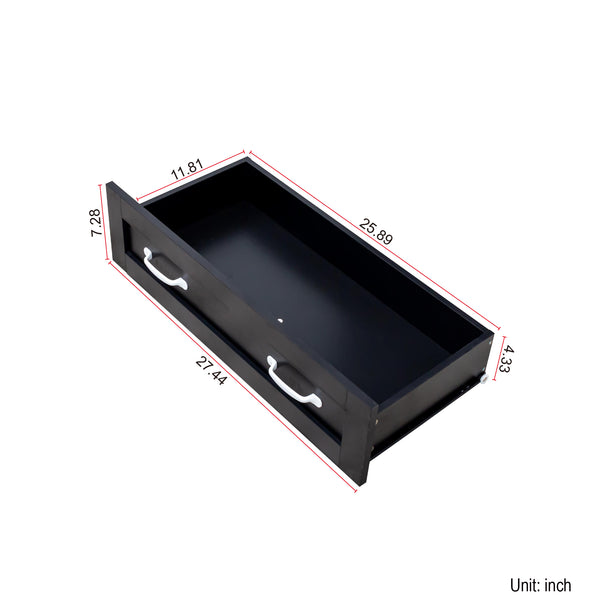 English Elm Modern Black 6-Drawer Side Cabinet with Metal Handles – Spacious Wood Storage Chest for Living Room Bedroom Entryway Organizer W331S00165