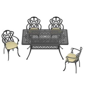 English Elm 5-Piece Cast Aluminum Patio Furniture Set With Off-White Cushions For Stylish Outdoor Dining P1 W1710S00089-GIGA