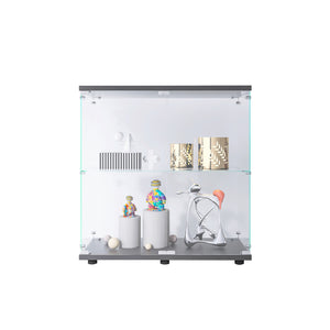 English Elm 2 Layer Glass Display Cabinet - Elegant Curio Showcase With Lock, Mdf Base, Perfect For Collectibles & More W1510P303169