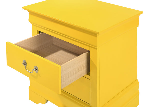 English Elm Charming Croc-Textured Nightstand with Spacious Drawer, Contemporary Particle Board Build, 25"H x 27"W x 16"D Yellow 30 L x 25 W x 20 H B078107837