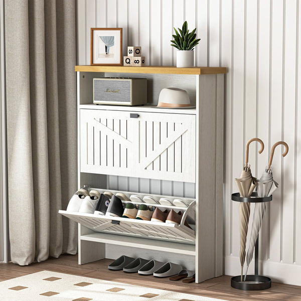 English Elm Multi-Functional Four-Layer Mdf Shoe Cabinet - Modern Minimalist Storage For Entryway Organization W3226P279088
