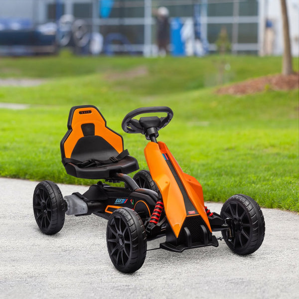 English Elm Aosom Kids Pedal Go Kart Sporty Ride on with Adjustable Seat and Eva Wheels W2225P229366