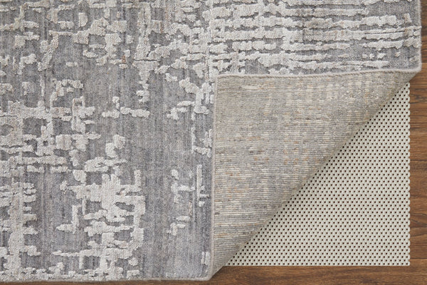 Feizy Rugs Eas69a9f Eastfield Artisanal Hand-woven Viscose And Wool Abstract Rug - Modern Style For Any Space Gray Viscose,Wool Eas69a9fdgy000b00